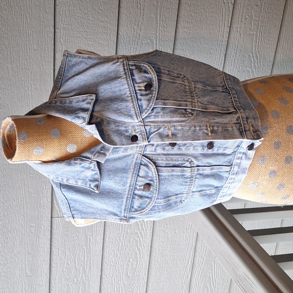 Vintage 90s Great Land trading company cropped denim vest size small - Picture 2 of 11